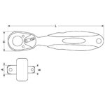 Grzechotka podwójna krótka 3/8"–1/2" 150 mm CRV - obrazek 5