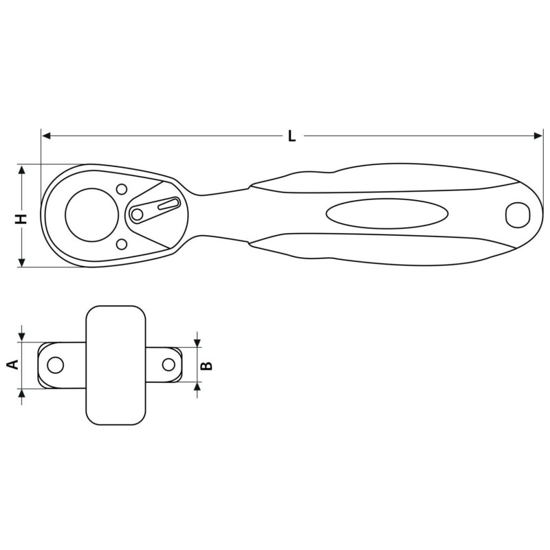 Grzechotka podwójna krótka 3/8"–1/2" 150 mm CRV - obrazek 5