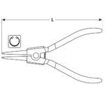 Szczypce do pierścieni Segera wewnętrzne wygięte 180 mm - obrazek 3