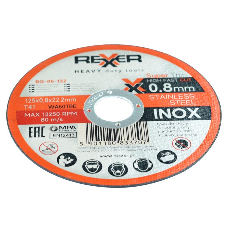 Tarcza do cięcia stali inox 125 x 0.8 mm - obrazek 3