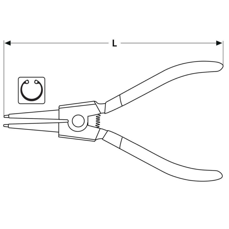 Szczypce do pierścieni Segera wewnętrzne proste 180 mm - obrazek 3