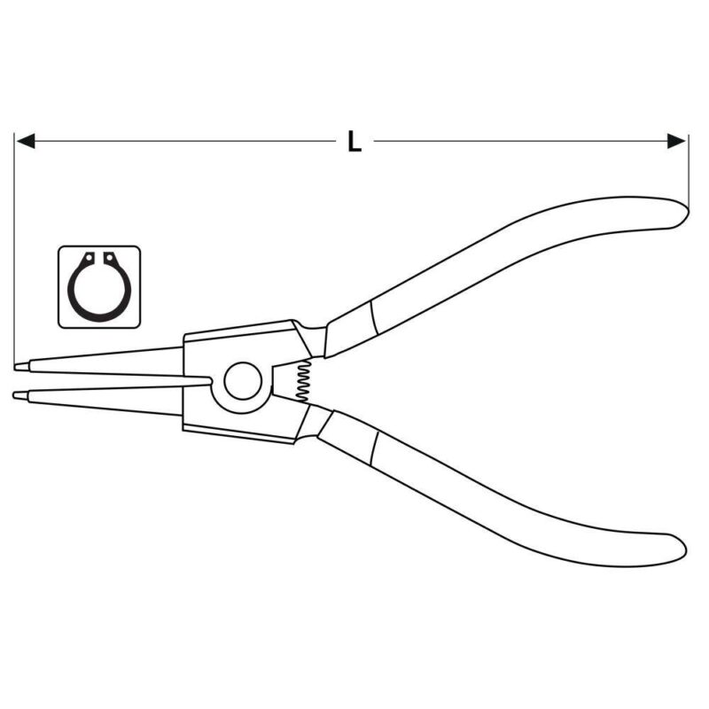 Szczypce do pierścieni Segera zewnętrzne proste 180 mm - obrazek 3