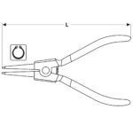 Szczypce do pierścieni Segera zewnętrzne wygięte 180 mm - obrazek 3