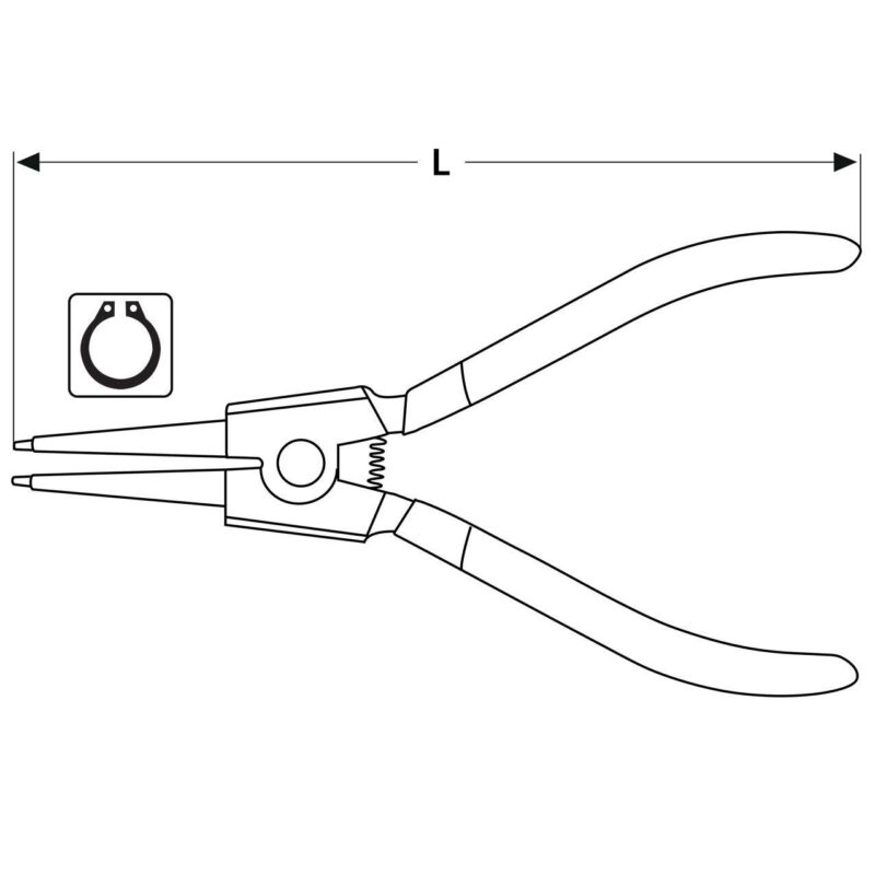 Szczypce do pierścieni Segera zewnętrzne wygięte 180 mm - obrazek 3