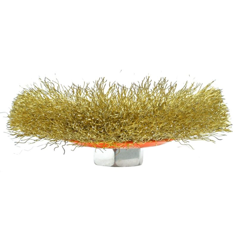 Szczotka doczołowa stożkowa drut karbowany 100 mm M14 - obrazek 5