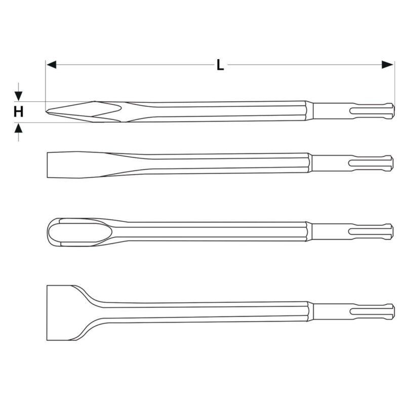 Zestaw dłut SDS+ 4 sztuki - obrazek 7