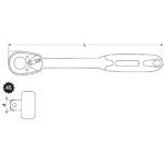 Grzechotka prosta 1/4" 155 mm CRV - obrazek 7