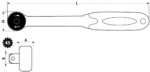 Grzechotka wygięta 3/8" 200 mm CRV - obrazek 5