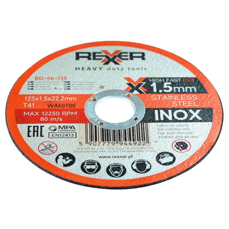 Tarcza do cięcia stali inox 125 x 1.5 mm - obrazek 2