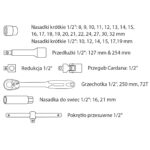 Zestaw kluczy nasadowych 1/2" 32 elementy - obrazek 5