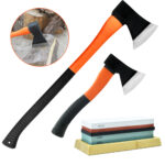 Zestaw siekier 2 sztuki 600 g + 1250 g, trzonek z włókna szklanego + ostrzałka