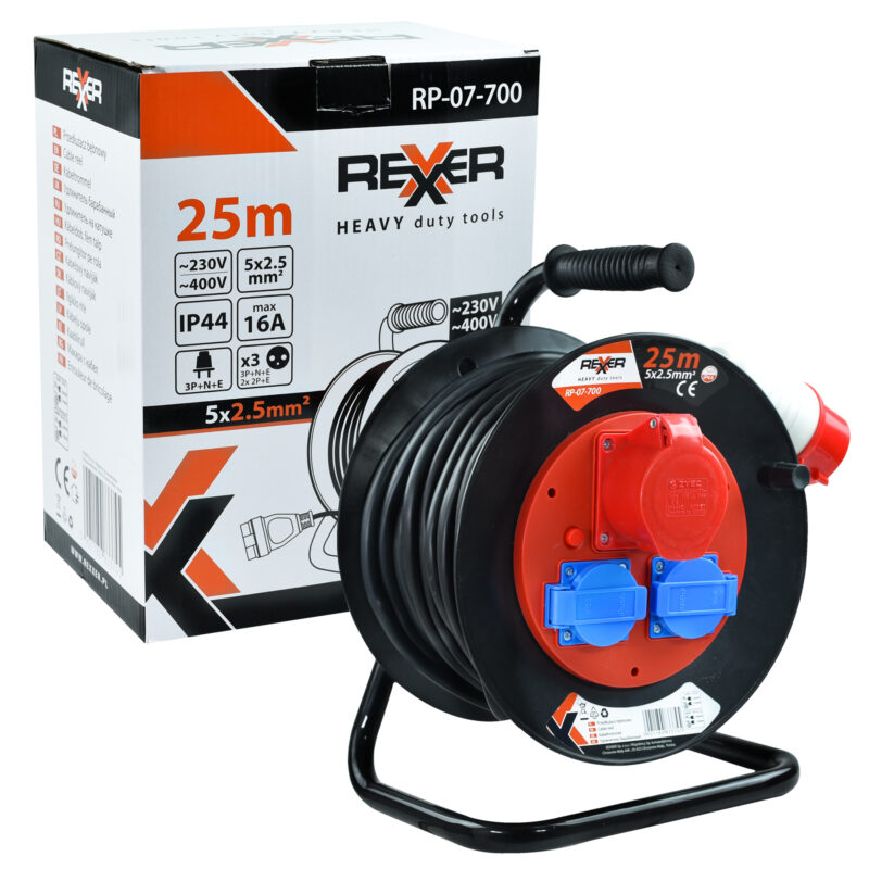 Przedłużacz na plastikowym bębnie 25 m 5×2,5 mm 400 V IP44 - obrazek 8