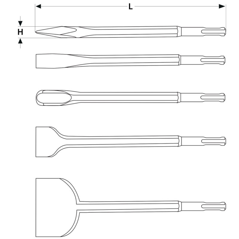 Zestaw dłut SDS+ 5 sztuk - obrazek 8