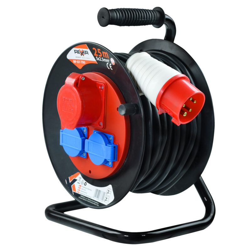 Przedłużacz na plastikowym bębnie 25 m 5×2,5 mm 400 V IP44 - obrazek 3